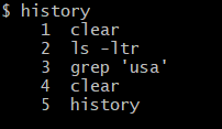 Terminal history command